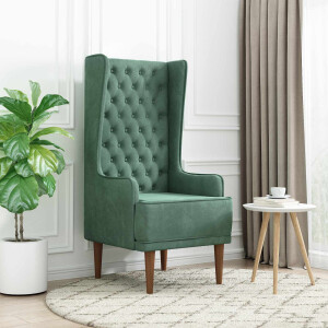 vidaXL Stoel met hoge rugleuning Zeegroen fluweel