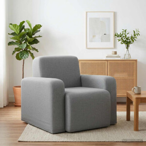vidaXL Fauteuil Lichtgrijs Stof