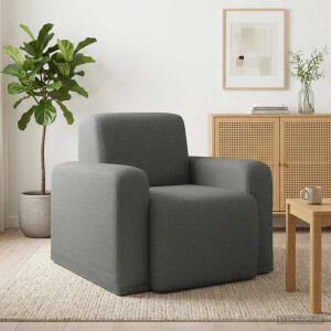 vidaXL Fauteuil Donkergrijs Stof