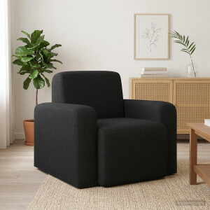 vidaXL Fauteuil Zwart Stof