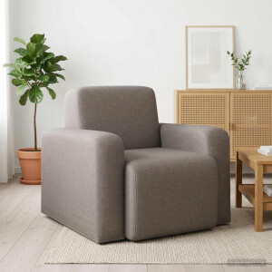 vidaXL Fauteuil Taupe Stof