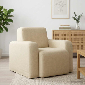 vidaXL Fauteuil Crèmekleurig Stof