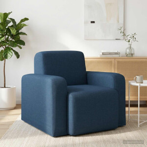 vidaXL Fauteuil Blauw Stof