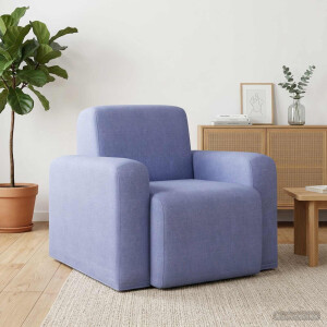 vidaXL Fauteuil Jeans Blauw Stof