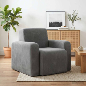 vidaXL Fauteuil Donkergrijs fluweel