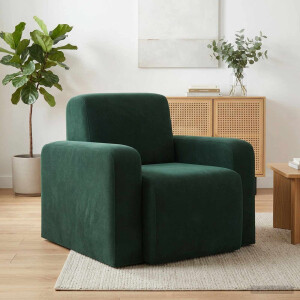 vidaXL Fauteuil Donkergroen fluweel