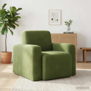 vidaXL Fauteuil Lichtgroen fluweel