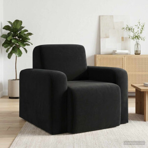 vidaXL Fauteuil Zwart fluweel