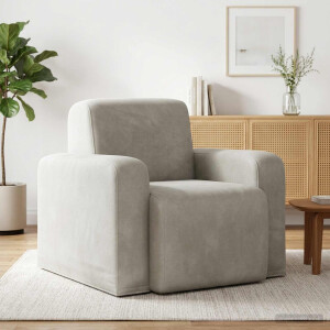 vidaXL Fauteuil Crèmekleurig fluweel