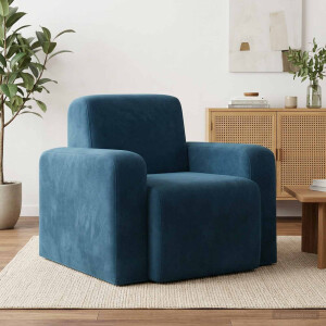 vidaXL Fauteuil Blauw fluweel