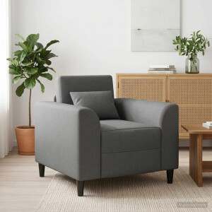 vidaXL Fauteuil Donkergrijs Stof