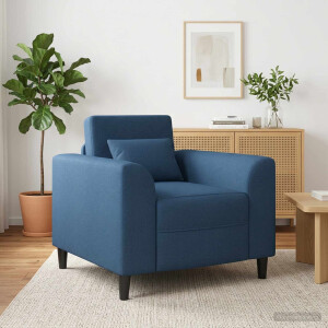 vidaXL Fauteuil Blauw Stof