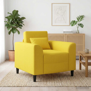 vidaXL Fauteuil Lichtgeel Stof