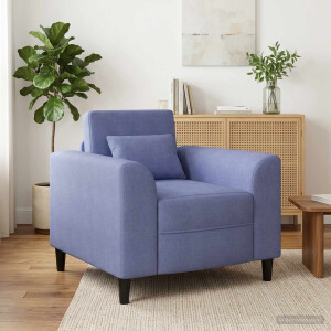 vidaXL Fauteuil Jeans Blauw Stof