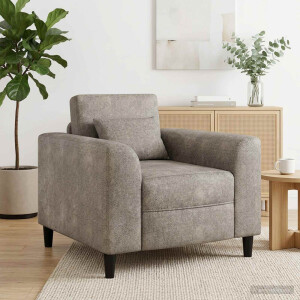 vidaXL Fauteuil Lichtgrijs Nep Suede Leer