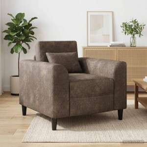 vidaXL Fauteuil Donkergrijs Nep Suede Leer