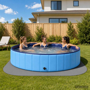 vidaXL Zwembad Grondmat 49 st Ø 408 cm Rond EVA Schuim Grijs