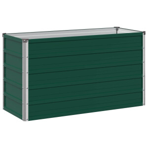 vidaXL Verhoogd Tuinbed Groen 100 x 40 x 55 cm koudgewalst stalen