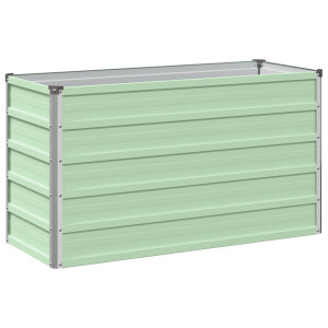 vidaXL Verhoogd Tuinbed Pastelgroen 100 x 40 x 55 cm koudgewalst staal