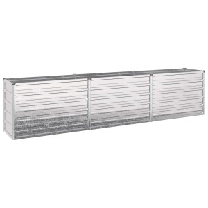 vidaXL Verhoogd Tuinbed Zilverkleurig 240 x 40 x 55 cm gegalvaniseerd