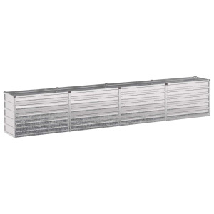 vidaXL Verhoogd Tuinbed Zilverkleurig 320 x 40 x 55 cm gegalvaniseerd
