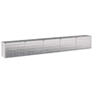 vidaXL Verhoogd Tuinbed Zilverkleurig 400 x 40 x 55 cm gegalvaniseerd