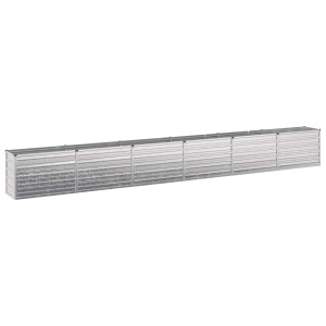 vidaXL Verhoogd Tuinbed Zilverkleurig 480 x 40 x 55 cm gegalvaniseerd