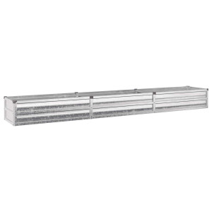 vidaXL Verhoogd Tuinbed Zilverkleurig 240 x 40 x 24 cm gegalvaniseerd
