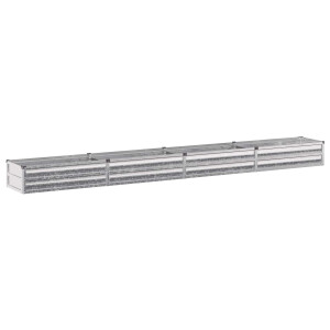 vidaXL Verhoogd Tuinbed Zilverkleurig 320 x 40 x 24 cm gegalvaniseerd