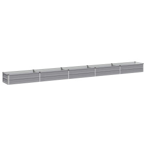 vidaXL Verhoogd Tuinbed Grijs 400 x 40 x 24 cm koudgewalst staal