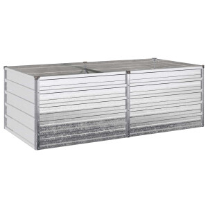 vidaXL Verhoogd Tuinbed Zilverkleurig 160 x 80 x 55 cm gegalvaniseerd