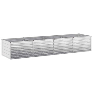 vidaXL Verhoogd Tuinbed Zilverkleurig 320 x 80 x 55 cm gegalvaniseerd