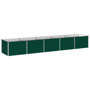 vidaXL Verhoogd Tuinbed Groen 400 x 80 x 55 cm koudgewalst stalen