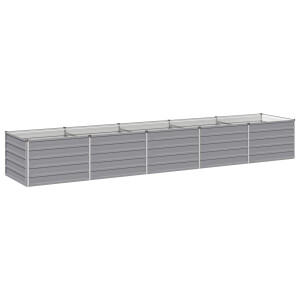 vidaXL Verhoogd Tuinbed Grijs 400 x 80 x 55 cm koudgewalst staal