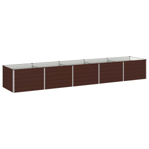 vidaXL Verhoogd Tuinbed Bruin 400 x 80 x 55 cm koudgewalst staal