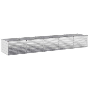 vidaXL Verhoogd Tuinbed Zilverkleurig 400 x 80 x 55 cm gegalvaniseerd