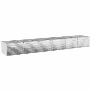 vidaXL Verhoogd Tuinbed Zilverkleurig 480 x 80 x 55 cm gegalvaniseerd