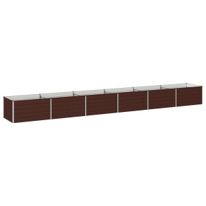 vidaXL Verhoogd Tuinbed Bruin 600 x 80 x 55 cm koudgewalst staal