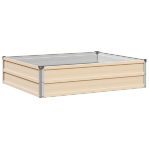 vidaXL Verhoogd Tuinbed Ivoor 100 x 80 x 24 cm koudgewalst staal