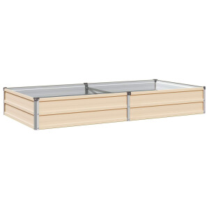 vidaXL Verhoogd Tuinbed Ivoor 160 x 80 x 24 cm koudgewalst staal