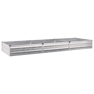 vidaXL Verhoogd Tuinbed Zilverkleurig 240 x 80 x 24 cm gegalvaniseerd