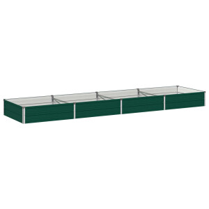 vidaXL Verhoogd Tuinbed Groen 320 x 80 x 24 cm koudgewalst stalen