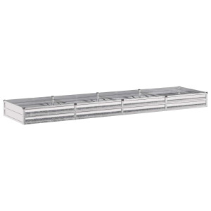 vidaXL Verhoogd Tuinbed Zilverkleurig 320 x 80 x 24 cm gegalvaniseerd