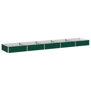 vidaXL Verhoogd Tuinbed Groen 400 x 80 x 24 cm koudgewalst stalen