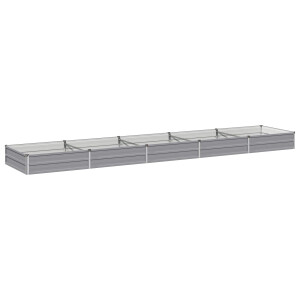 vidaXL Verhoogd Tuinbed Grijs 400 x 80 x 24 cm koudgewalst staal