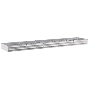 vidaXL Verhoogd Tuinbed Zilverkleurig 400 x 80 x 24 cm gegalvaniseerd