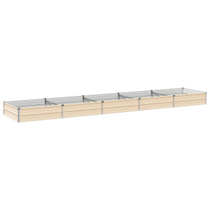 vidaXL Verhoogd Tuinbed Ivoor 400 x 80 x 24 cm koudgewalst staal