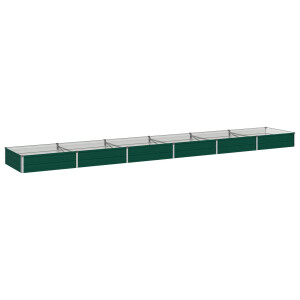 vidaXL Verhoogd Tuinbed Groen 480 x 80 x 24 cm koudgewalst stalen