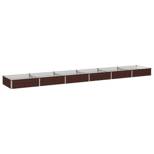 vidaXL Verhoogd Tuinbed Bruin 480 x 80 x 24 cm koudgewalst staal