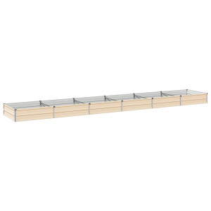 vidaXL Verhoogd Tuinbed Ivoor 480 x 80 x 24 cm koudgewalst staal
